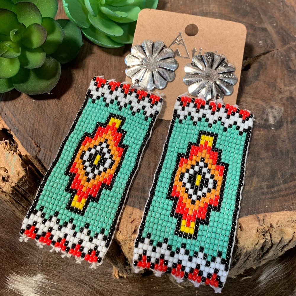 Western Beaded Post Earrings